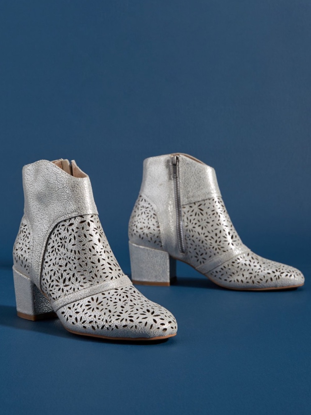 Anthropologie Silent D Pearsy Perforated Ankle Boots